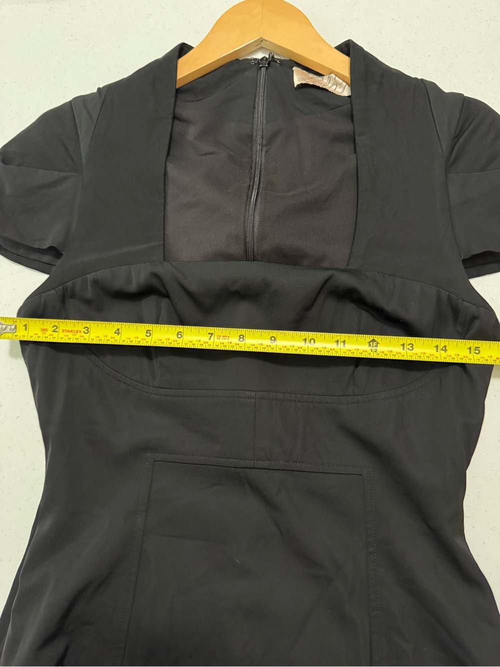 Lela Rose Square Neck Cap Sleeve Black Dress 4 - Picture 7 of 10
